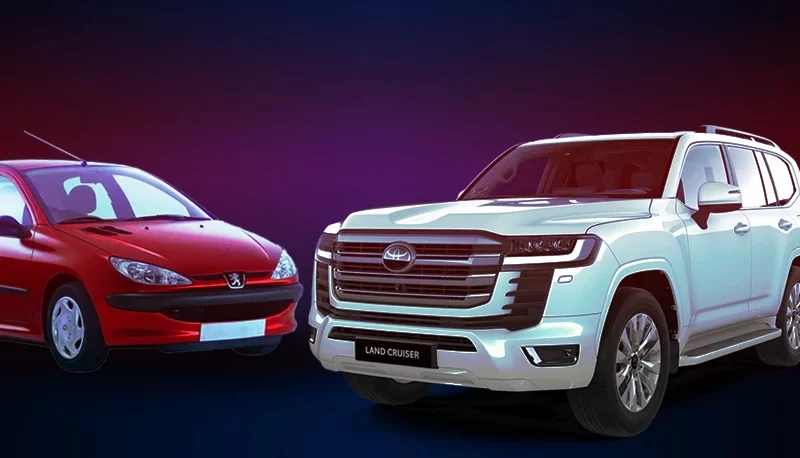 مقایسه لندکروز ۲۰۲۲ با پژو ۲۰۶